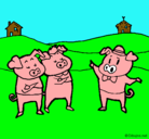 Dibujo Los tres cerditos 5 pintado por cerdolandia