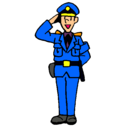 Dibujo Policía saludando pintado por rrea
