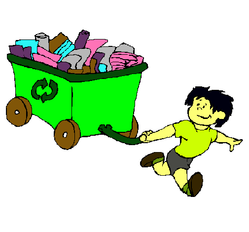 Niño reciclando