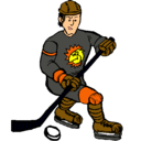 Dibujo Jugador de hockey sobre hielo pintado por hokey