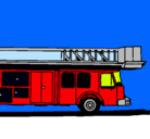 Dibujo Camión de bomberos con escalera pintado por ALEXDANIEL