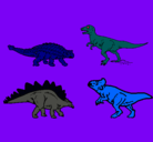 Dibujo Dinosaurios de tierra pintado por paso