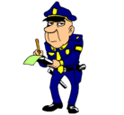 Dibujo Policía haciendo multas pintado por spike