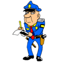 Dibujo Policía haciendo multas pintado por POLICE