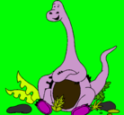 Dibujo Diplodocus sentado pintado por Surhy