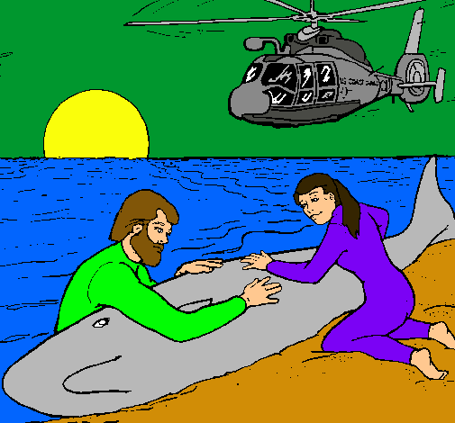 Dibujo Rescate ballena pintado por princesita_9