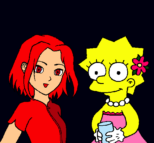 Dibujo Sakura y Lisa pintado por ylenia