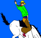 Dibujo Vaquero en caballo pintado por franco6