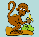 Dibujo Mono pintado por bentenison