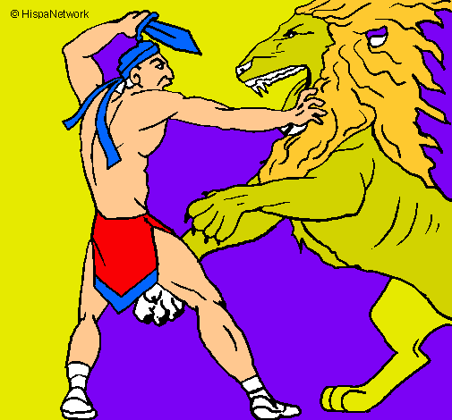 Gladiador contra león