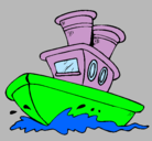 Dibujo Barco en el mar pintado por diegui