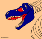 Dibujo Esqueleto tiranosaurio rex pintado por titanic
