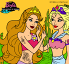 Dibujo Barbie se despiede de la reina sirena pintado por YULIET