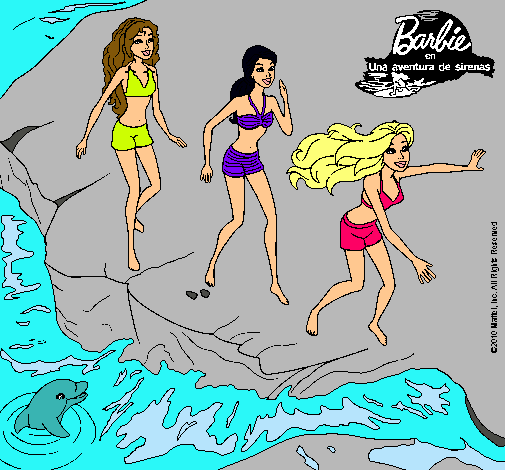 Barbie y sus amigas en la playa