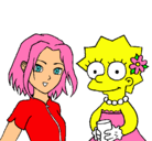 Dibujo Sakura y Lisa pintado por llaura