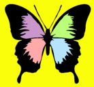 Dibujo Mariposa con alas negras pintado por alejaca