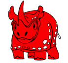 Dibujo Rinoceronte pintado por nano