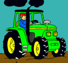 Dibujo Tractor en funcionamiento pintado por gilberto