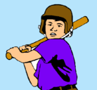 Dibujo Niño bateador pintado por Beisbol