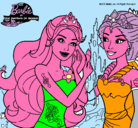 Dibujo Barbie se despiede de la reina sirena pintado por ok6eyfhgm