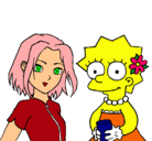 Dibujo Sakura y Lisa pintado por kini75
