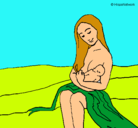 Dibujo Madre con su bebe pintado por fufita