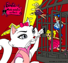 Dibujo La gata de Barbie descubre a las hadas pintado por charito