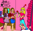 Dibujo Barbie de compras con sus amigas pintado por tutifruti11