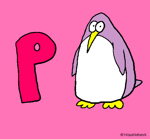 Dibujo Pingüino pintado por azuleta