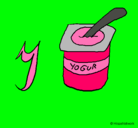 Dibujo Yogur pintado por frutilla