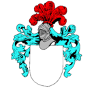 Dibujo Escudo de armas y casco pintado por ESCMASS
