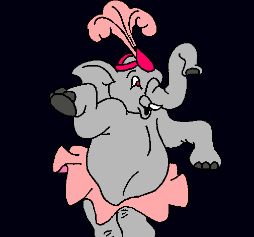 Dibujo Elefante bailando pintado por lareina132