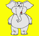 Dibujo Elefante contento pintado por alejaca