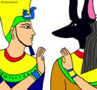 Dibujo Ramsés y Anubis pintado por lacsito