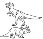 Dibujo Triceratops y tiranosaurios rex pintado por estheresquel