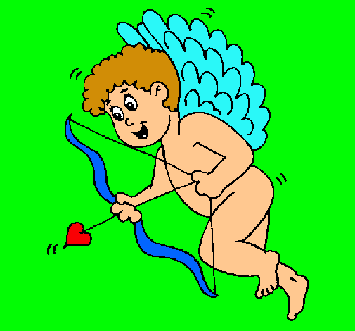Cupido con grandes alas