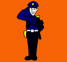 Dibujo Policía saludando pintado por naim