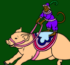 Dibujo Mono y cerdo pintado por gfgrgsgu7gde