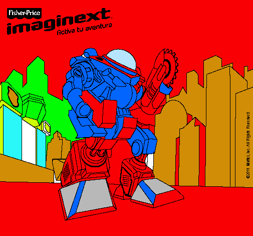 Dibujo Imaginext 4 pintado por tincho