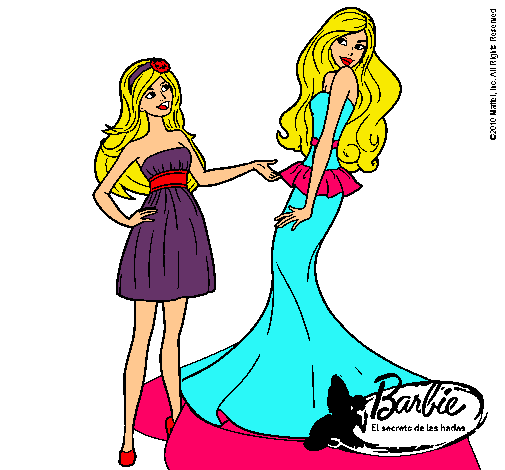 Dibujo Barbie estrena vestido pintado por dani