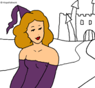 Dibujo Princesa y castillo pintado por pptt