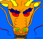 Dibujo Cabeza de dragón pintado por amparo