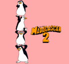 Dibujo Madagascar 2 Pingüinos pintado por lady