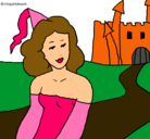Dibujo Princesa y castillo pintado por nirma23