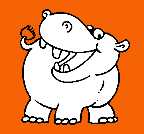 Dibujo Hipopótamo pintado por natiita
