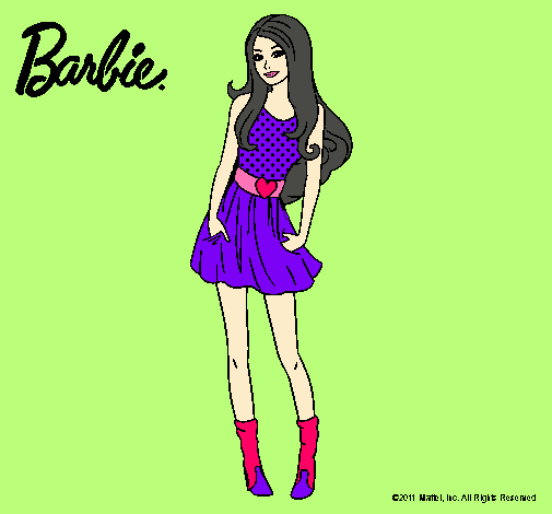 Dibujo Barbie veraniega pintado por sheillah