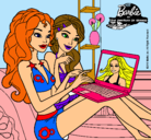 Dibujo Barbie chateando pintado por kool