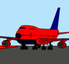 Dibujo Avión en pista pintado por adl805