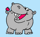 Dibujo Hipopótamo pintado por papppp