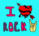 Dibujo I love rock pintado por eva00